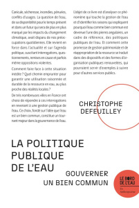 La politique publique de l’eau. Gouverner un bien commun - Defeuilley Christophe