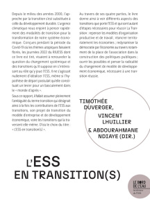 L'ESS en transition(s) - Duverger Timothée ; Ndiaye Abdourahmane ; Lhuillie