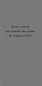 Lettre ouverte aux pierres de poches de Virginia Woolf - Roux Marcelline