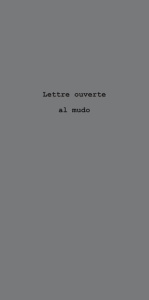 Lettre ouverte al mudo - Stamatakis Sandrine