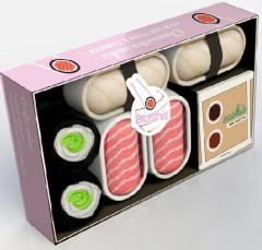 Chaussettes sushis. Coffret avec 1 paire de chaussettes et 1 livre des meilleures recettes de sushis - Vassallo Jody