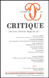 Critique N° 689, octobre 2004 - Cusset François ; Jeanpierre Laurent ; Debaene Vin