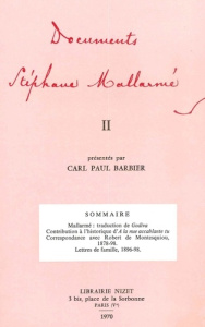 Documents Stéphane Mallarmé II - Mallarmé Stéphane ; Barbier Carl paul