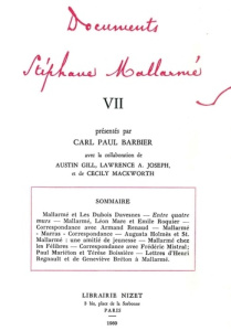 Documents Stéphane Mallarmé VII - Mallarmé Stéphane ; Barbier Carl paul ; Joseph Law