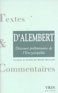 DISCOURS PRELIMINAIRE DE L'ENCYCLOPEDIE - D'ALEMBERT
