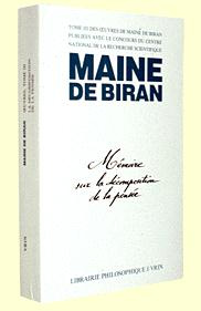 OEUVRES COMPLETES T III, MEMOIRE SUR LA DECOMPOSITION DE LA PENSEE - MAINE DE BIRAN