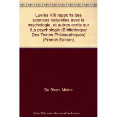 OEUVRES COMPLETES T VIII - MAINE DE BIRAN