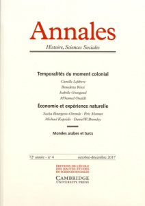 Annales Histoire, Sciences Sociales N° 4, octobre-décembre 2017 - Anheim Etienne