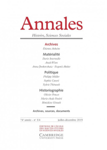 Annales Histoire, Sciences Sociales N° 3/4, juillet-décembre 2019 : Archives - Azoulay Vincent