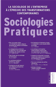 Sociologies Pratiques hors-série n° 3, 2021. La sociologie de l'entreprise à l'épreuve des transform - Balabane-parent Du chatelet may ; Brulois Vincent