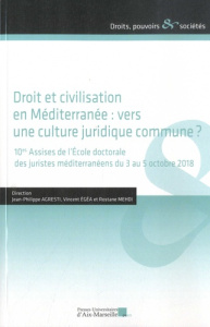 Droit et civilisation en Méditerranée : vers une culture juridique commmune ? 10es Assises de l'Ecol - Agresti Jean-Philippe ; Egéa Vincent ; Mehdi Rosta