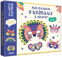 Mes masques d'animaux à décorer avec de la feutrine. Avec 8 masques, des planches de papier prédécou - Lapeyre Emilie
