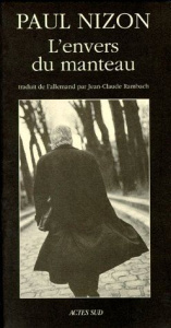 L'envers du manteau. Journal d'atelier - Nizon Paul