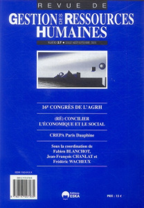 Revue de Gestion des Ressources Humaines N° 57, Juillet-Août-Septembre 2005 : (Ré)concilier l'économ - Blanchot Fabien ; Chanlat Jean-François ; Wacheux