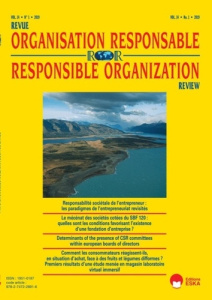 Revue de l'Organisation Responsable Volume 14 N° 1/2019 : Comment les consommateurs réagissent-ils e - Sobczak André