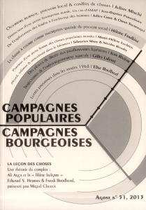 Agone N° 51, 2013 : Campagnes populaires, campagnes bourgeoises - Discepolo Thierry