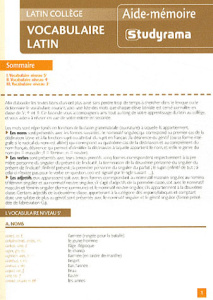 Vocabulaire latin - Champetier Marjorie