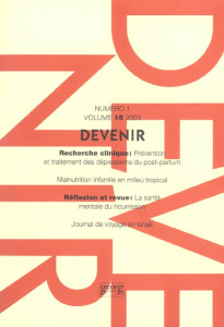 Devenir Volume 15 N° 1 2003 - GUEDENEY/ANTOIN