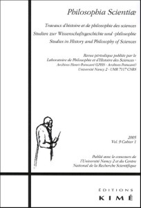 Philosophia Scientiae Volume 9 N° 1/2005 - Heinzmann Gerhard ; Andrieu Bernard ; Benatouil Th