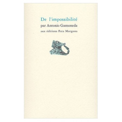De l'impossibilité - Gamoneda Antonio