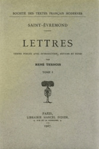 Lettres. Tome I - Saint-Evremond Charles de ; Ternois René