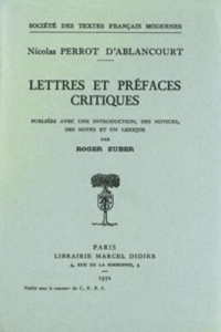 Lettres et préfaces critiques - Perrot D'ablancourt nicolas ; Zuber Roger