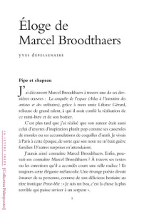 Eloge de Marcel Broodthaers - Depelsenaire Yves