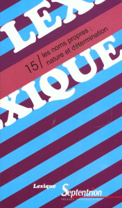 Lexique N° 15 : Les noms propres : nature et détermination - Ben mansour Seyfeddine ; Gary-Prieur Marie-Noëlle