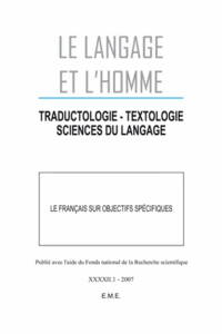 Le Langage et l'Homme N° 421 : Le français sur objectifs spécifiques - Thyrion Francine ; Binon Jean