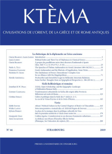 Ktèma N° 44/2019 : La rhétorique de la diplomatie en Grèce ancienne - Lenfant Dominique