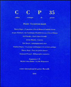 Cahier critique de poésie N° 35/2018 : Un nouveau monde - Boyer Jean-Pierre ; Ponsart Emmanuel