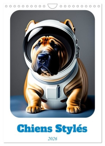 Chiens stylés (Calendrier mural 2026 DIN A4 horizontal), CALVENDO calendrier mensuel. Chiens dans de - Aupeix Jérôme