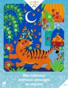 Mes tableaux animaux sauvages en sequins. Pochette avec accessoires - Butto Ariane