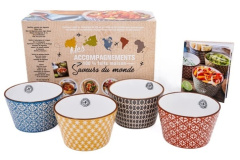 Mes accompagnements 100 % faits maison - Saveurs du monde. Coffret avec 4 bols en céramique de 570 m - Hémon Albane
