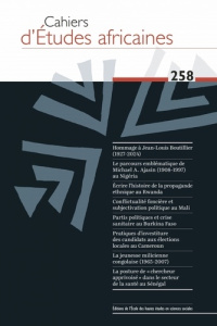 Cahiers d'études africaines N° 258/2025 - Fouéré Marie-Aude
