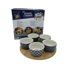 Mes petits apéros du monde. Coffret avec 5 bols en céramique, 1 plateau tournant - Desgages Aurélie ; Hémon Albane