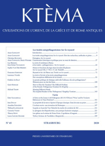 Ktèma N° 45/2020 : Les traités néopythagoriciens - Gangloff Anne