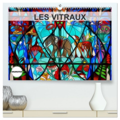 LES VITRAUX (Calendrier mural 2026 DIN A2 vertical) calendrier de bureau. Composition graphique de - Le Lay nadia