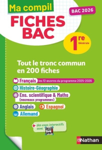 Tout le tronc commun en 200 fiches 1re générale. Edition 2026 - Cassou-Noguès Anne ; Hébert Séléna ; Jollès Elsa ;