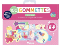 MA POCHETTE DE 100 GOMMETTES LICORNES - QUI BRILLENT DANS LE NOIR - GUESNE MAUDE