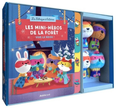 Les mini-héros de la forêt - Vive la neige ! Coffret avec 4 marionnettes à doigts et 1 livre avec 4 - Bénédicte Rivière ; Taylor Dan
