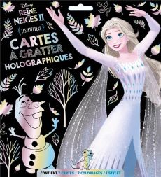 Cartes à gratter holographiques La Reine des Neiges II. Les ateliers. Avec 7 cartes, 7 coloriages et - COLLECTIF