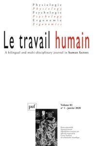 Le travail humain Volume 83 N° 1, janvier 2020 - Mériot Frédéric