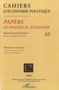 Cahiers d'économie politique N° 65/2013 : Philosophie économique - Pignol Claire