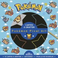 Pokémon Pixel Art. Avec 10 cartes à gratter, 1 bâtonnet, 1 feuille de modèles - Debrot Alexandre