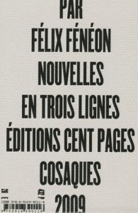 Nouvelles en trois lignes - Fénéon Félix