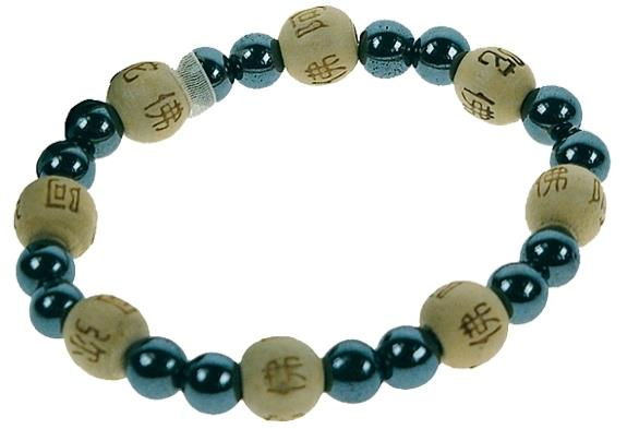 Emprunter BRACELET HEMATITE PERLES RONDES 8 MM ET PERLES BOIS 1 CM livre