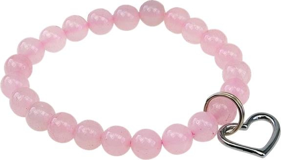 Emprunter BRACELET QUARTZ ROSE PERLES RONDES 8 MM ET BRELOQUE COEUR livre