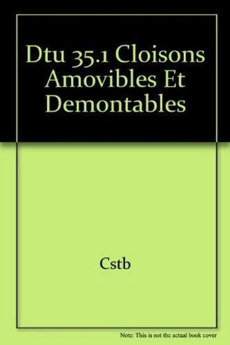 Emprunter Dtu 35.1 cloisons amovibles et demontables livre