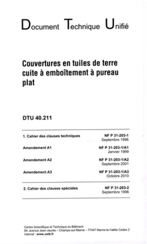 Emprunter Dtu 40.211 couvertures en tuiles de terre cuite a emboitement a pureau plat livre